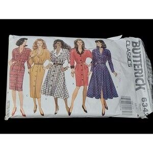 Vtg Butterick Sewing Pattern Misses Dress Size 6-8-10 #6342 Cut 1992